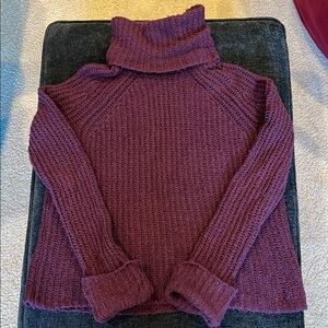 Cozy Purple Cowl Turtleneck Sweater